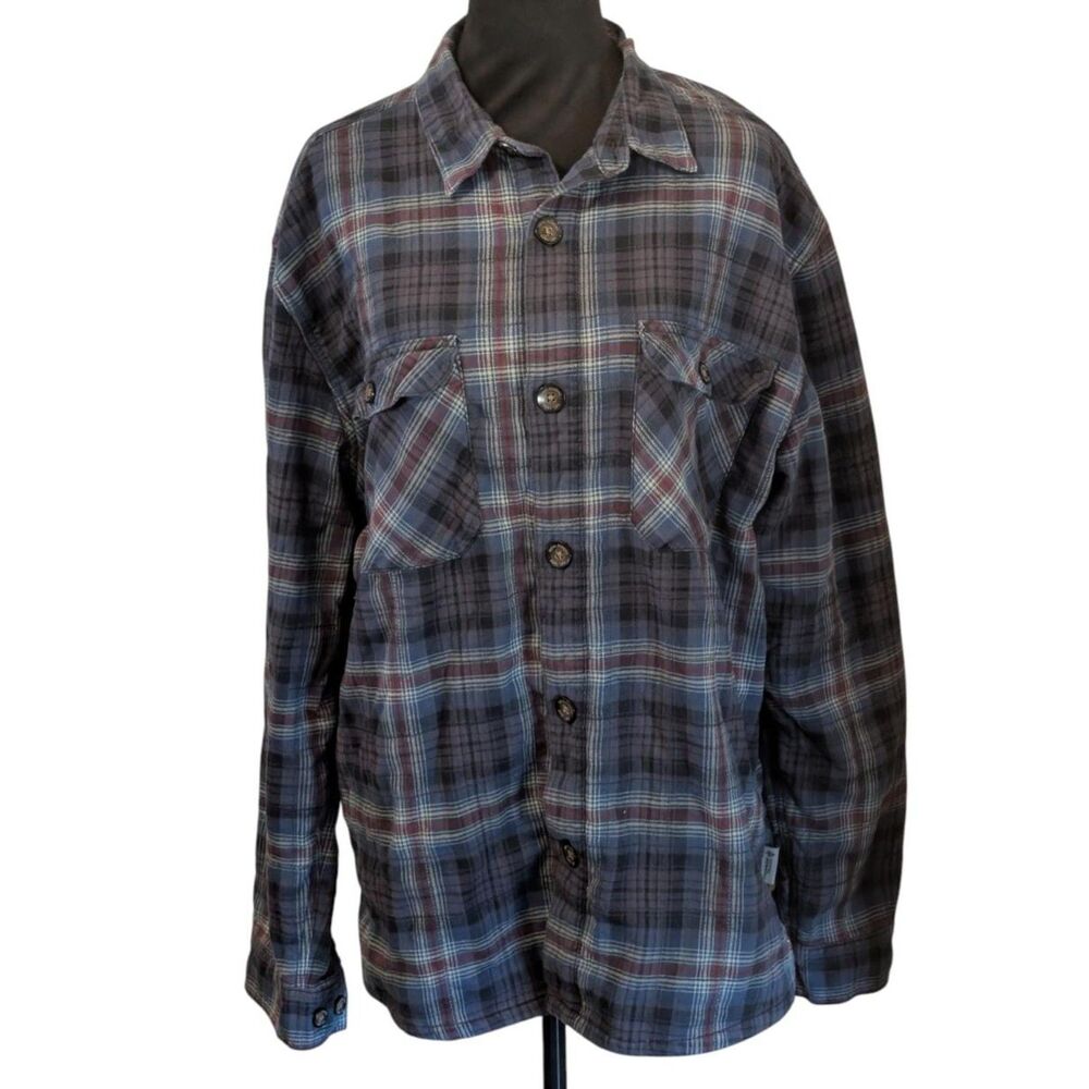 Royal Robbins Snowcap Fleece-Lined Plaid Shirt Jacket Shacket, Size XL